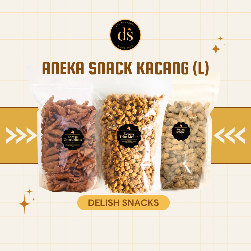 

[DELISH SNACKS] Aneka Snack Kacang-Kacangan (L) / Kacang Cemilan Camilan Asin Gurih