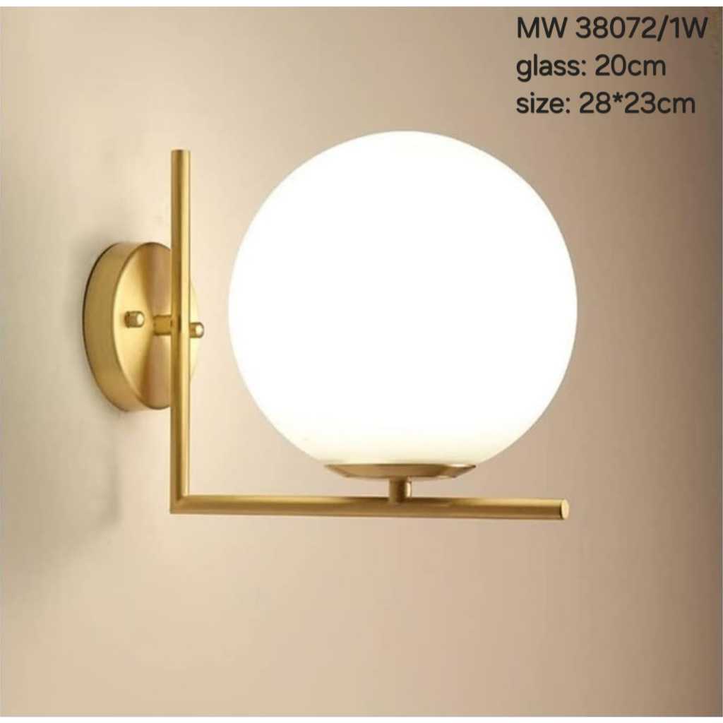 Apollo Lighting Lampu Dinding kamar Gold Lampu Teras Bola Kaca Mutiara Nordic Lamp Minimalis Mewah