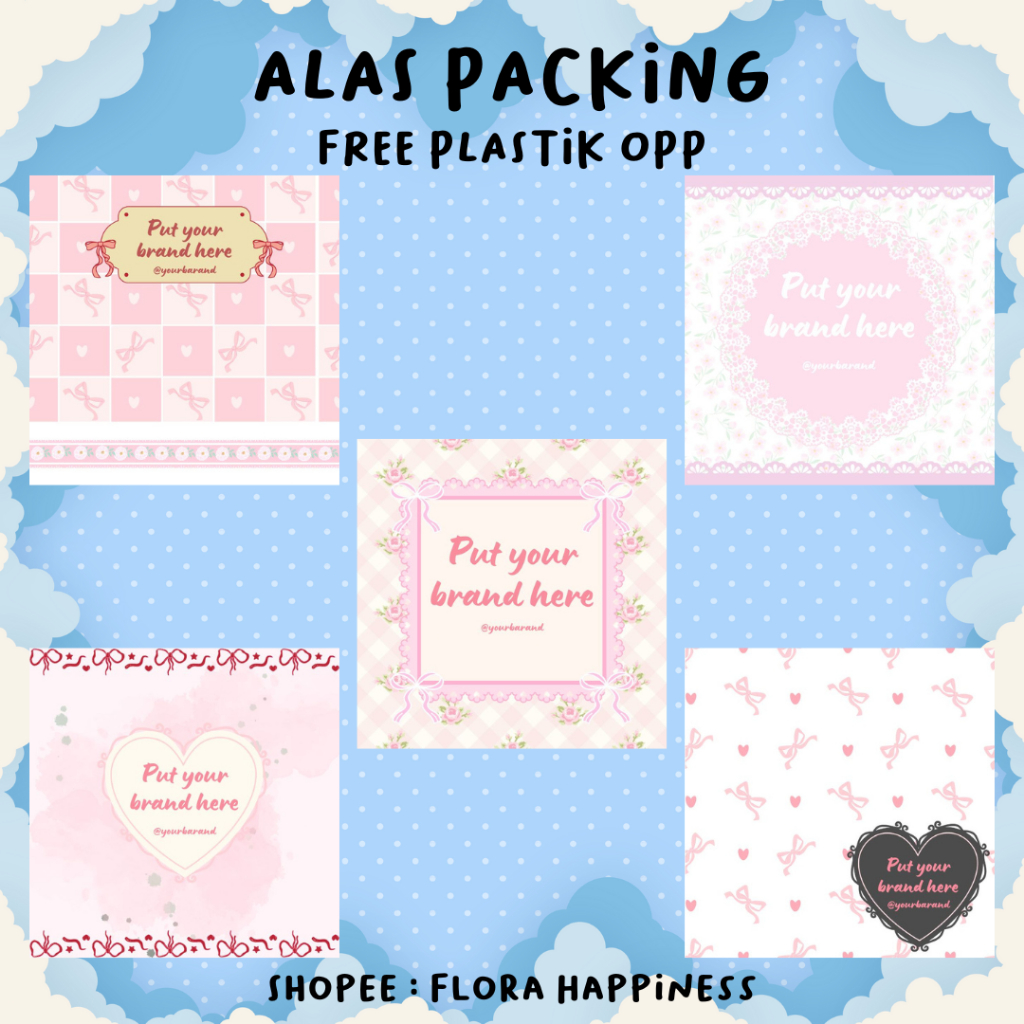 

ALAS PACKING - ALAS DUDUKAN AESTHETIC - ALAS AKSESORIS PINK COQUETTE - CUTE PAPER FREE PLASTIK OPP