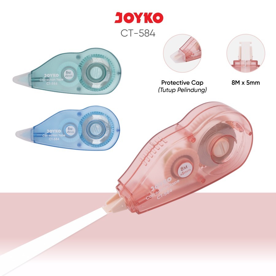 

Tip Ex Correction Pen Joyko CT-584 Original (1 PCS) / Correction Tape Pita Koreksi Joyko CT-584 / Tip Ex Pita Fancy Serbaguna