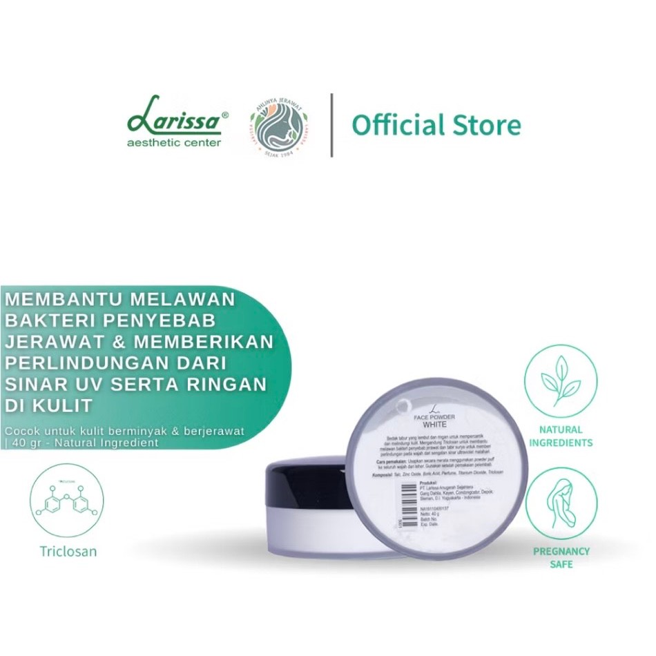 Larissa Cilacap - Face Powder White Larissa - Bedak Jerawat