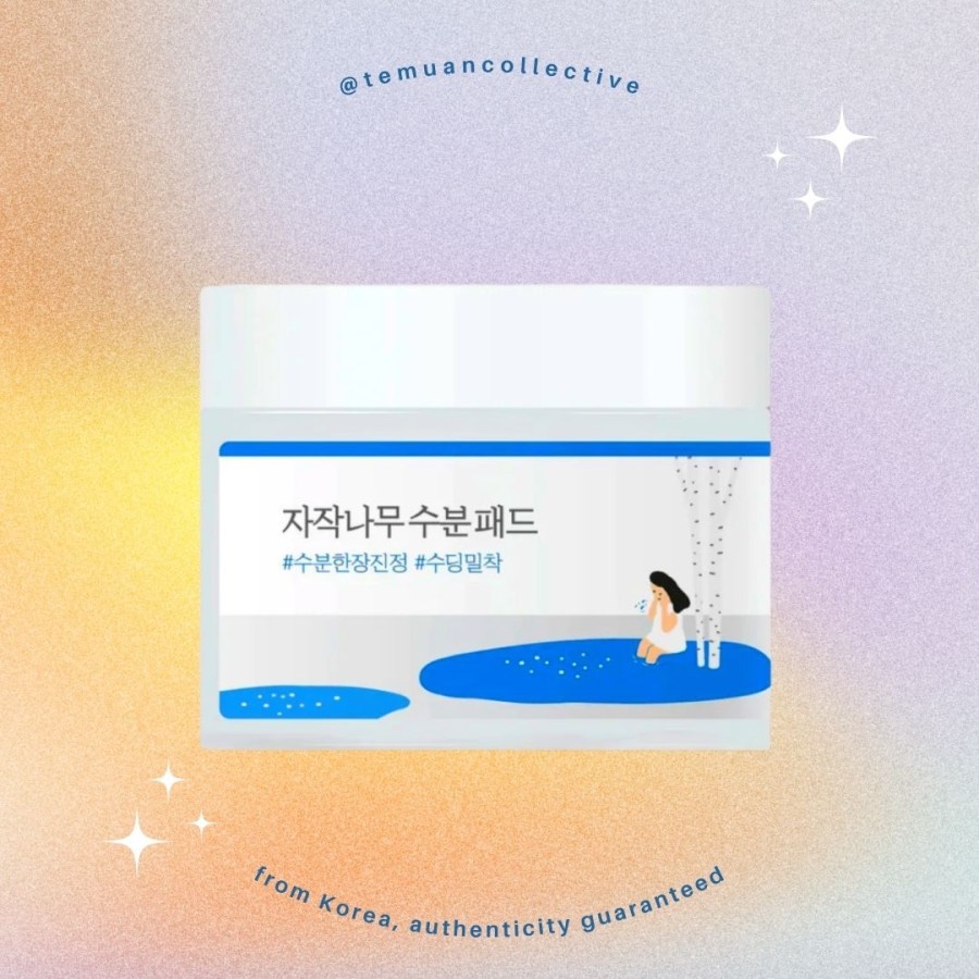 RoundLab Birch Moisturizing Pad - Original ROUND LAB Calming and Soothing Pads / Kapas Serum Pelemba