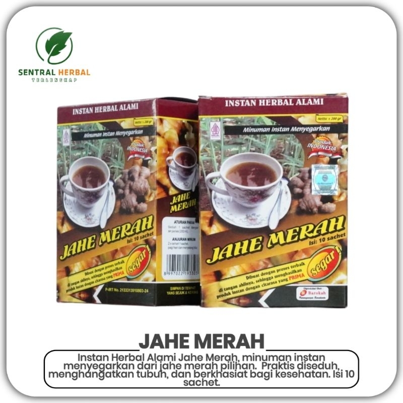 

Jahe Merah Instan Herbal Alami Al Ghuroba Isi 10 Sachet 200 gr