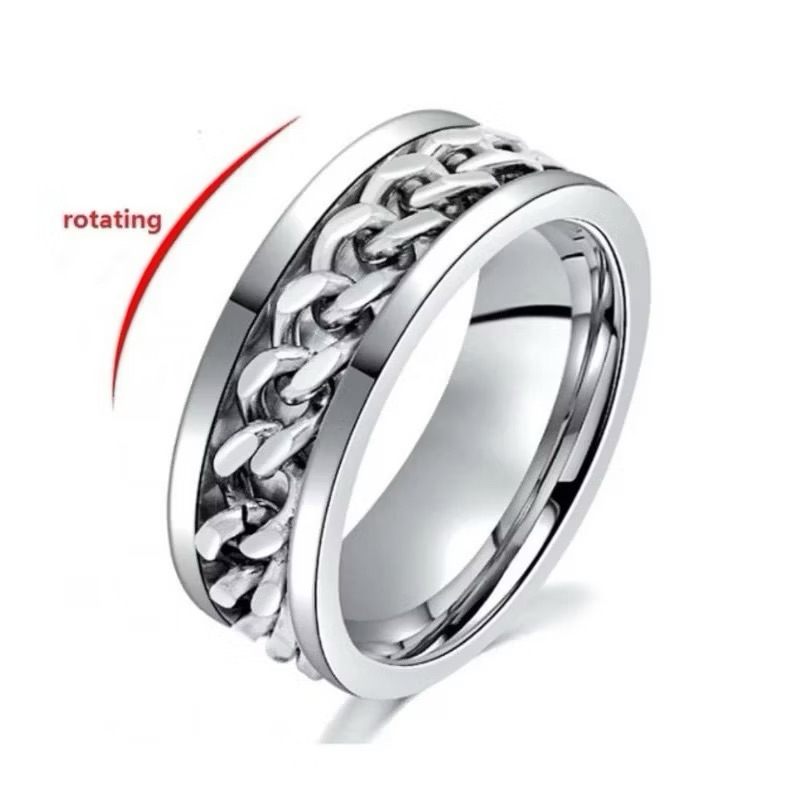 CINCIN RANTAI TITANIUM cincin rantai titanium {Model Baru} Cincin Titanium Cincin Rantai Anti karat 