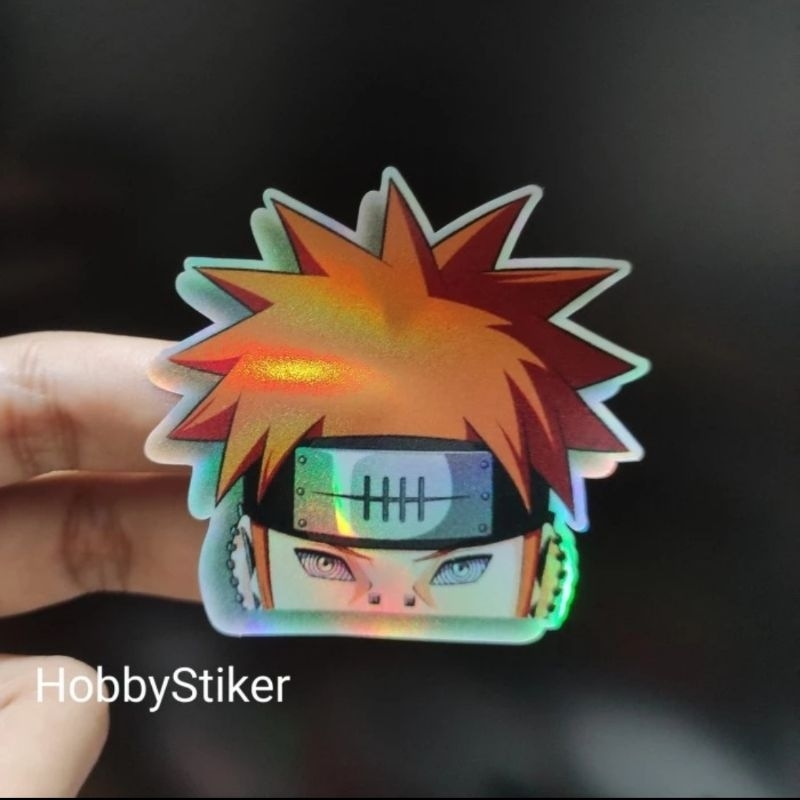 Stiker anime naruto pain akatsuki premium hologram