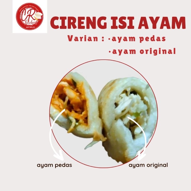 

CIRENG ISI AYAM / KEJU* KHUSUS INSTAN / SAMEDAY * | CIRENG AYAM PEDAS / CIRENG AYAM ORIGINAL / KEJU | 1 PACK CIRENG SEDANG ISI 5 PCS | 1 PACK CIRENG KECIL ISI 6 PCS | 1 PACK CIRENG KRISPI ISI 5 PCS | FROZEN FOOD BY CR KITCHEN