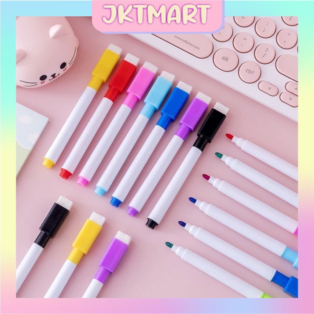 

⭐ JKTMART ⭐ Spidol Mini Magnet Papan Tulis White Board Dengan Penghapus / Sepidol Warna Warni Wipe And Clean Kecil S001