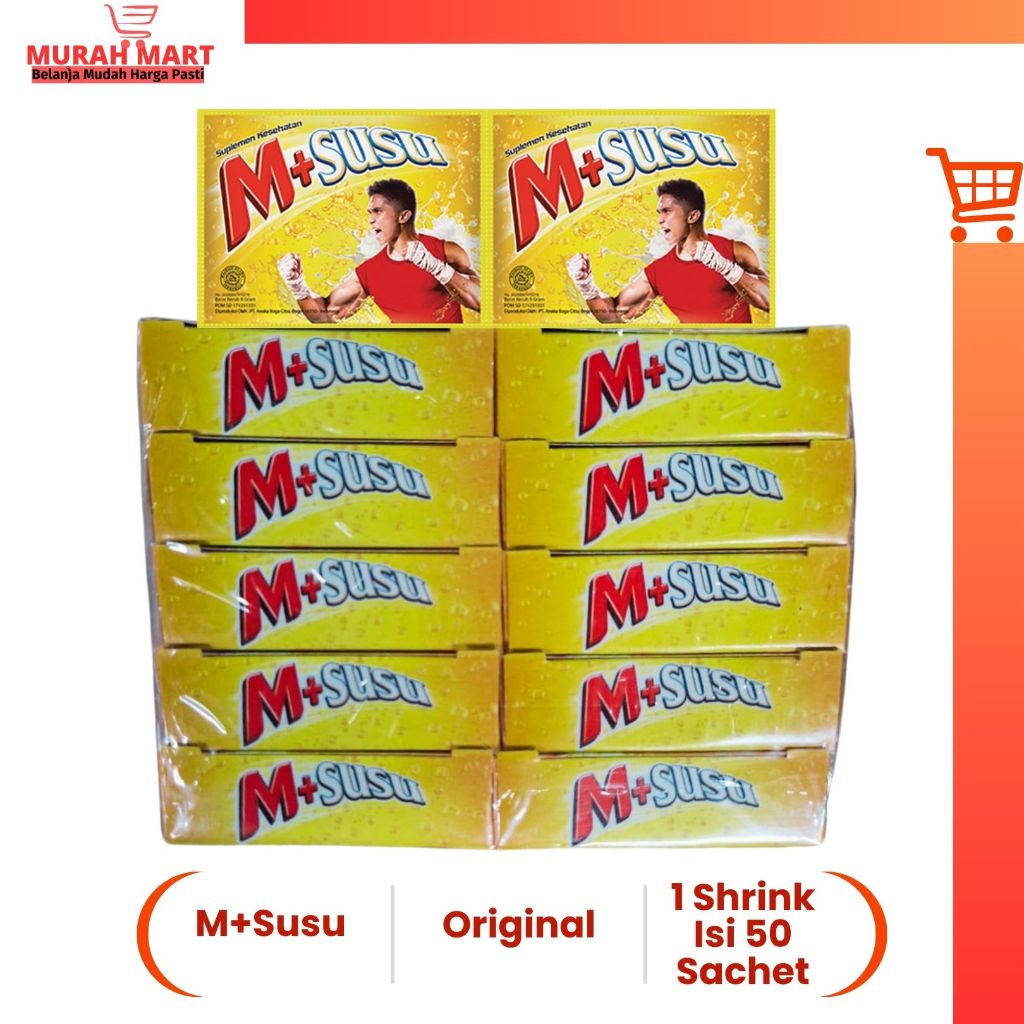 

Minuman Energi M+ Susu Original 1 Shrink Isi 50 Sachet