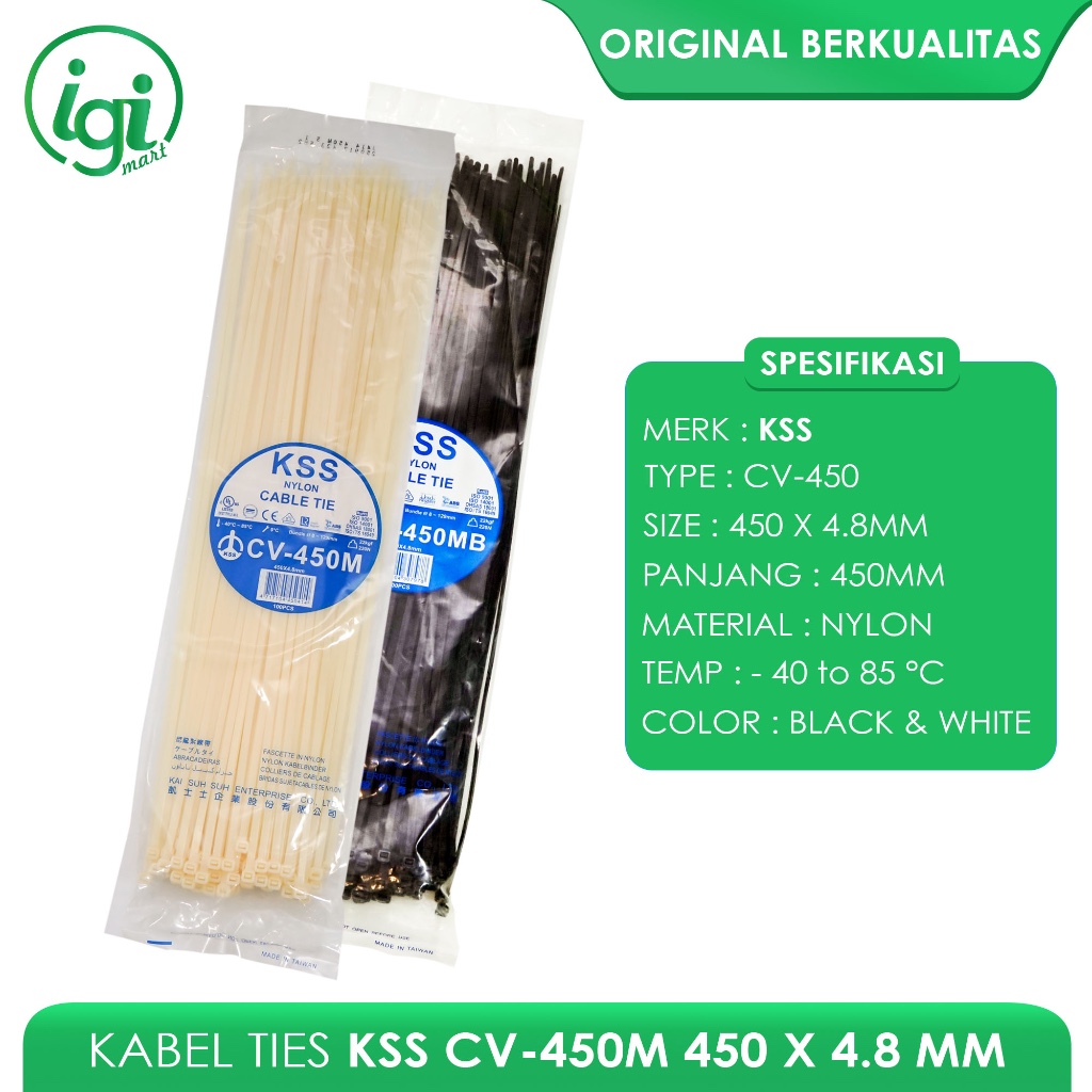 KSS CABEL TIE CV450 450 x 8 NYLON KABEL TIES KSS CV450 450X 8MM PENGIKAT KABEL TIS 45CM