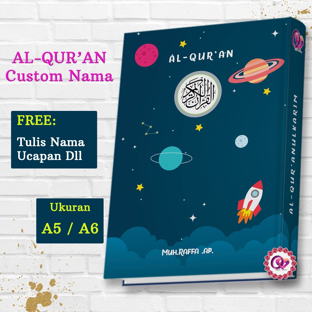 Al Quran Custom Anak Quran Custom Nama & Cover Quran Custom Ukuran Sedang A5 HC