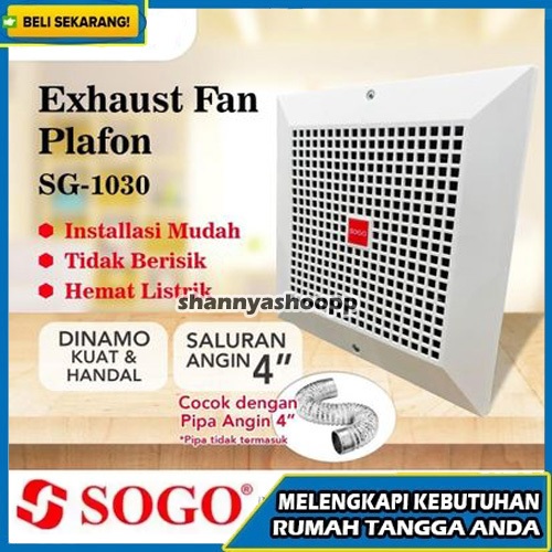 KIPAS ANGIN OKAYAMA-SOGO EXHAUST FAN PLAFON 10 INCH OK-10X / HEXOS FAN PLAFON 10"/ KIPAS ANGIN PLAFO