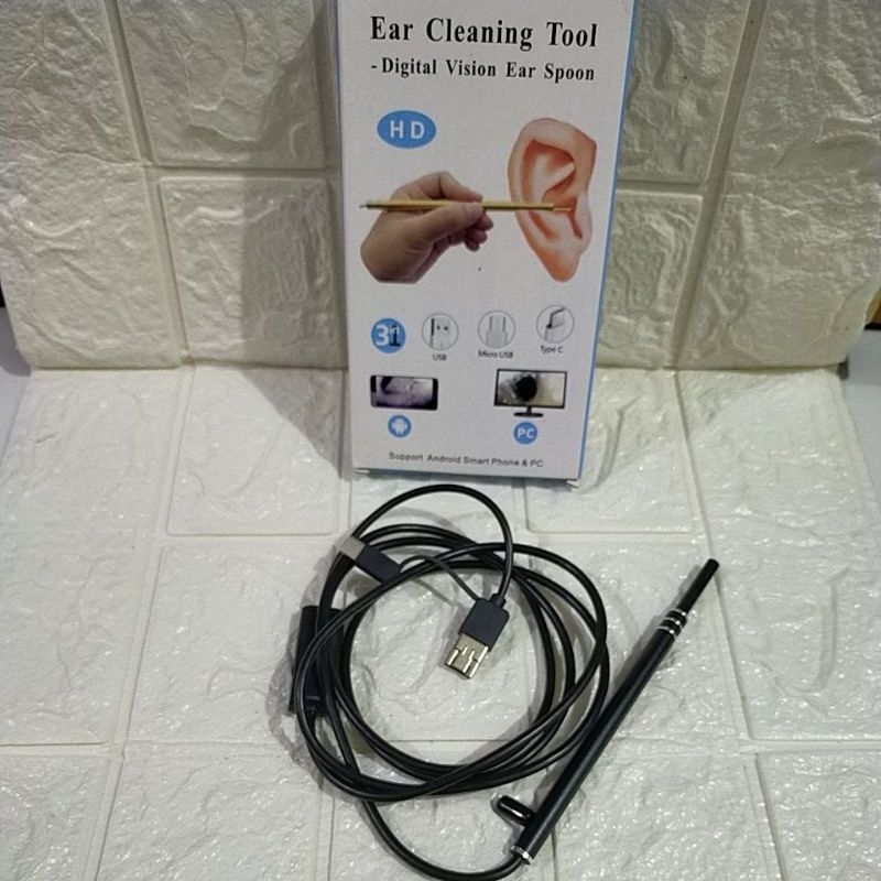 Earpick Endoscope kamera telinga korek kuping sistem pantau dari hp