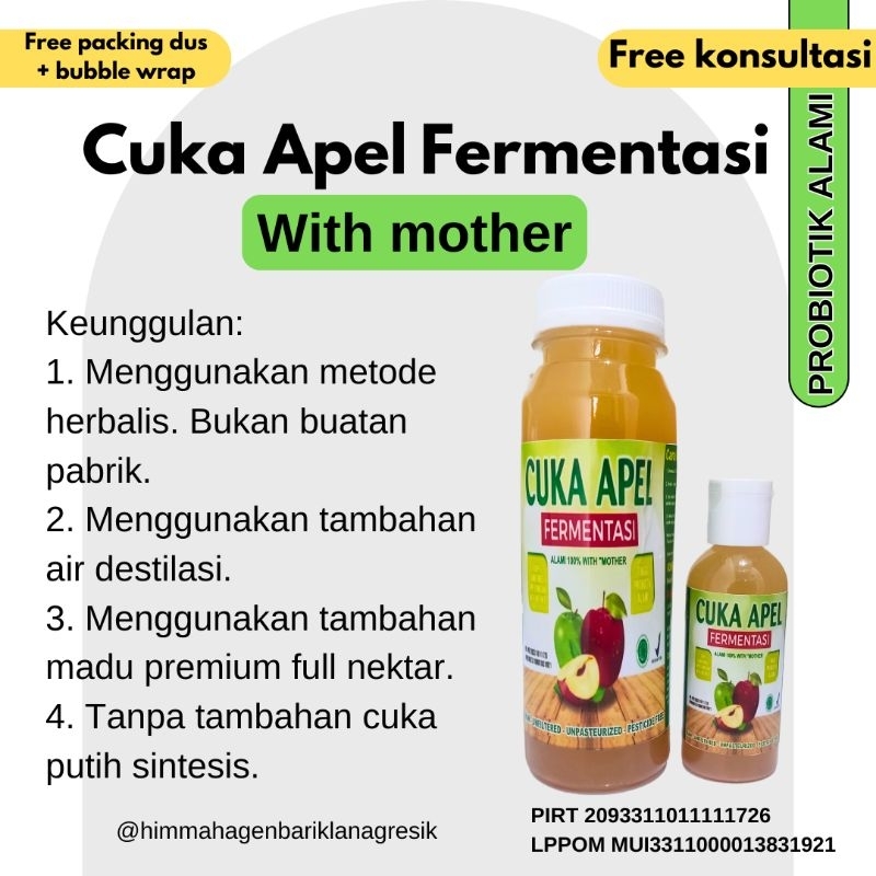 

Cuka Apel Fermentasi buah Asli dengan ‘Mother’ Pilihan Terbaik untuk menjaga kesehatan