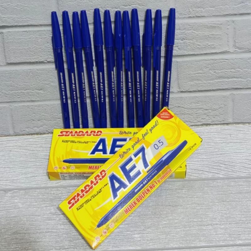 

promo 1pak pulpen AE7 tinta biru