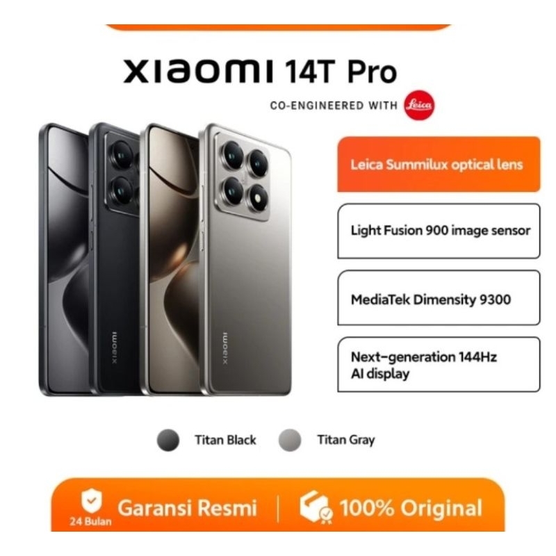 Xiaomi 14T Pro Leica Summilux Optical Lens Mediatek Dimensity 9300+ 144Hz AI Display