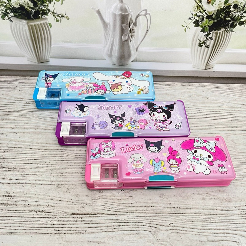 

kotak pensil magnet rautan sanrio pencil case cute high quality besar muat banyak anak tk paud gemoy bagus fungsional atk stationery affordable murah 2in1 tempat pulpen