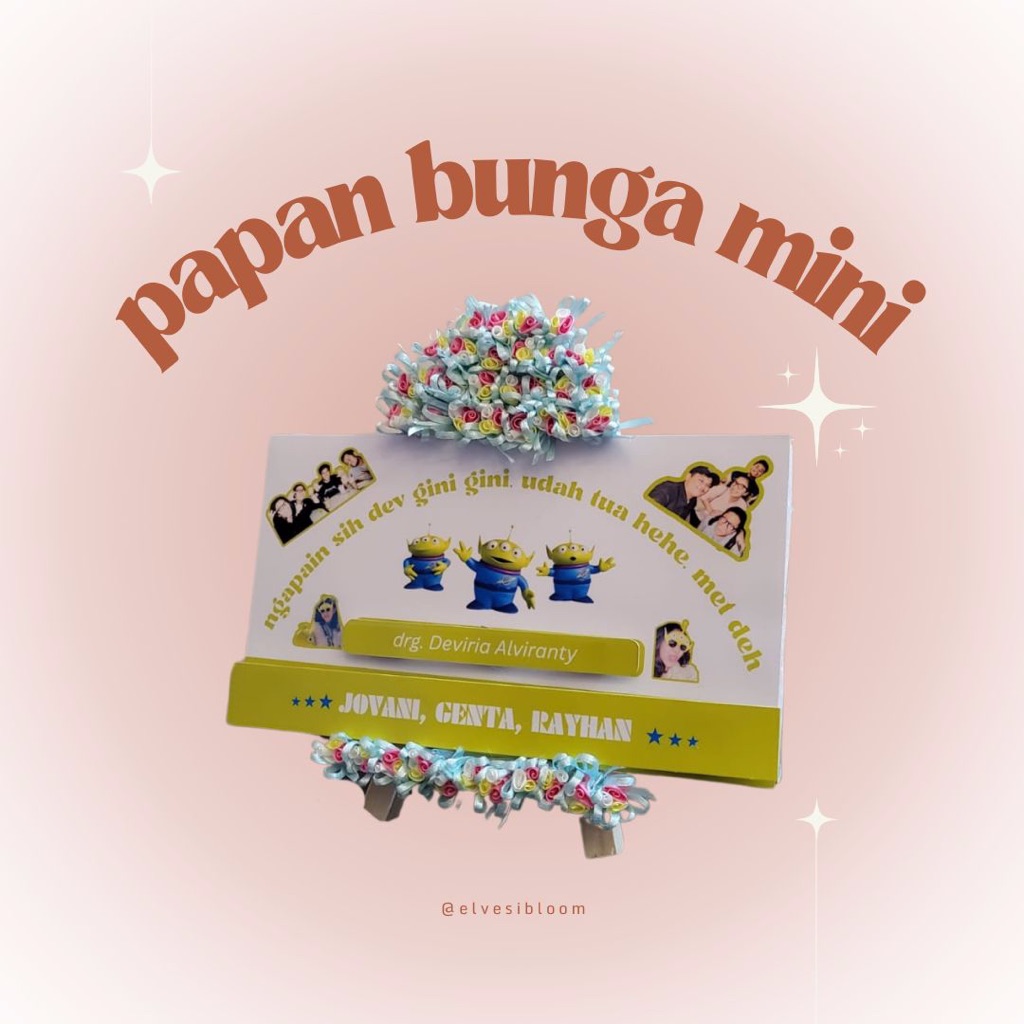 Papan Bunga Mini - CUSTOM | Accept Urgent Order | Birthday Gift | Wisuda | Anniversary