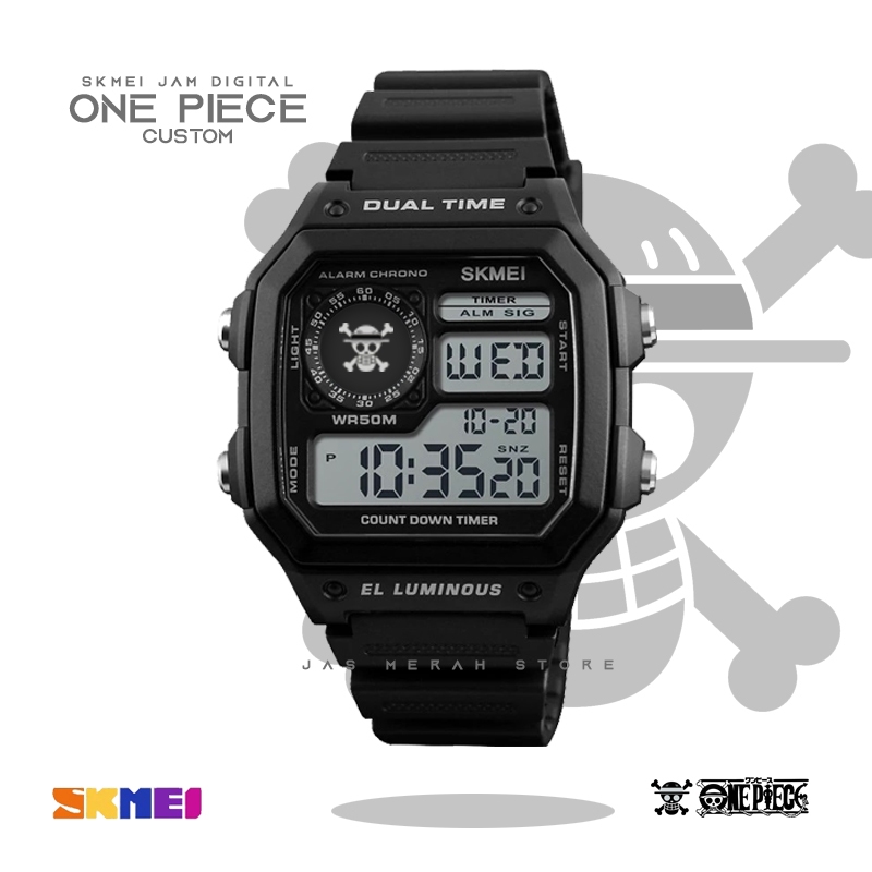 Jam Tangan Pria Wanita Digital Anti Air Sport SKMEI Original X One Piece kotak free gelang paracord