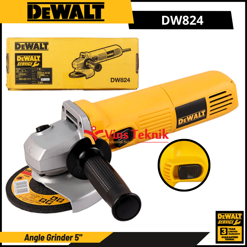 DEWALT DW824 Angle Grinder 5" Gerinda Tangan 5 inch DW 824