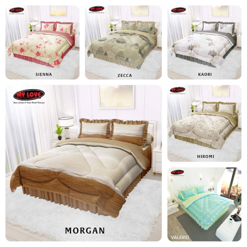 Bedcover Set 180x200 My Love Rumbai / Satu Set Bed Cover My Love 180x200 Tinggi 30 cm / Bad Cover My