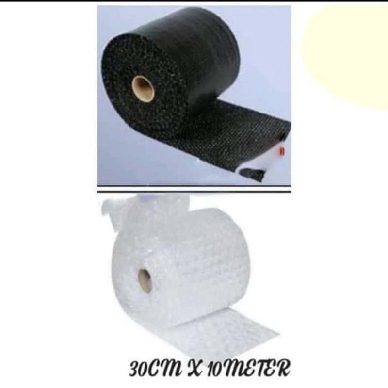 

Plastik bubble / bubble wrap 10 meter x 30 cm bening atau hitam packing packaging kardus hampers karton dus