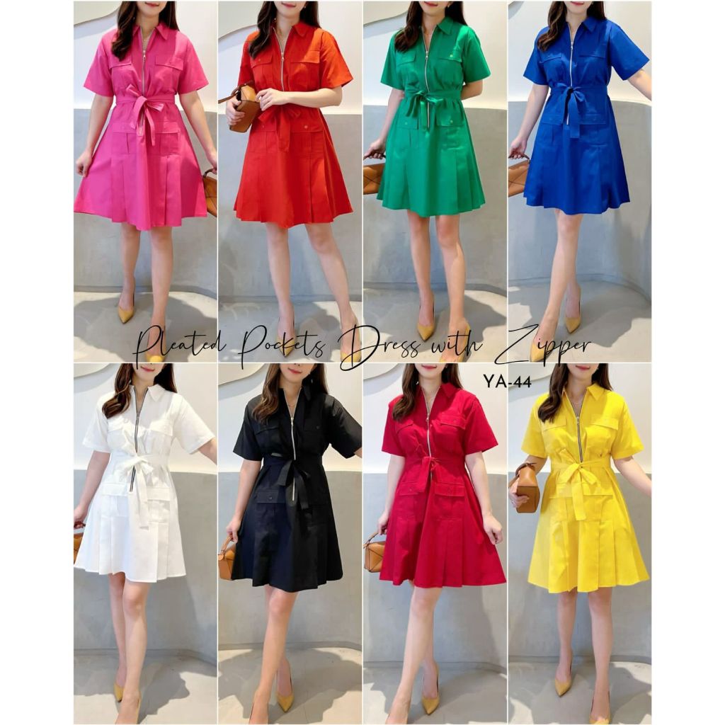 SJM ZIPPER DRESS - KATUN POPLIN - IMPORT BKK