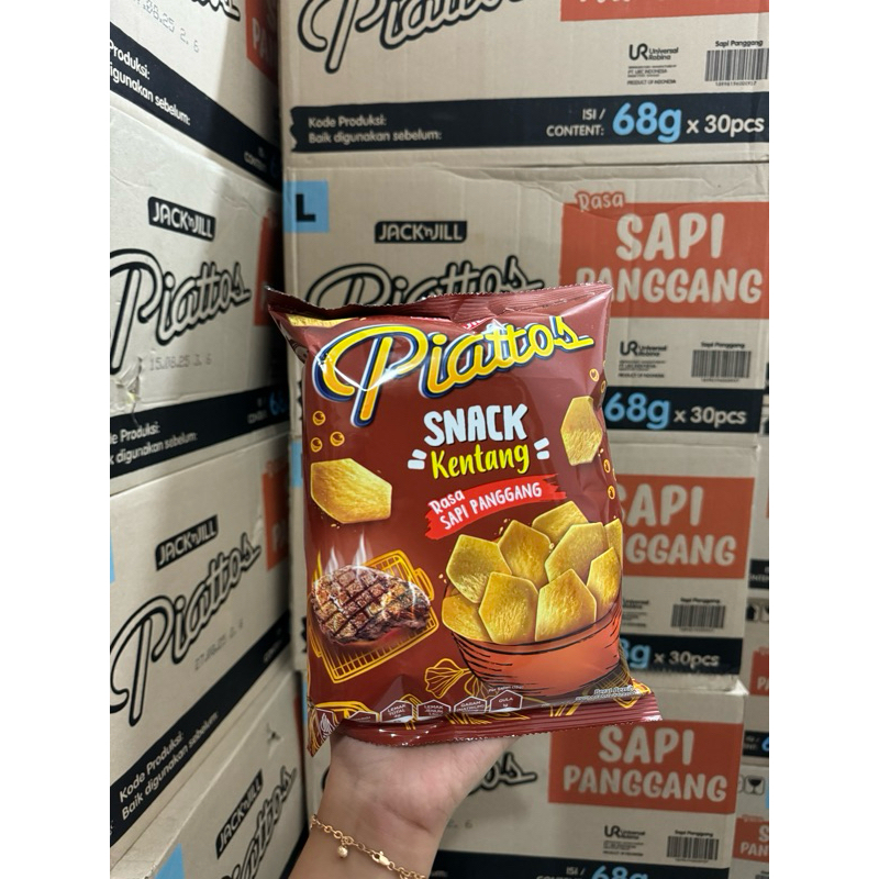 

piattos sapi panggang 68 gr 1 karton isi 30pcs