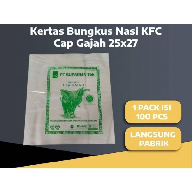 

kertas nasi Kfc Merek Gajah isi 100 pc