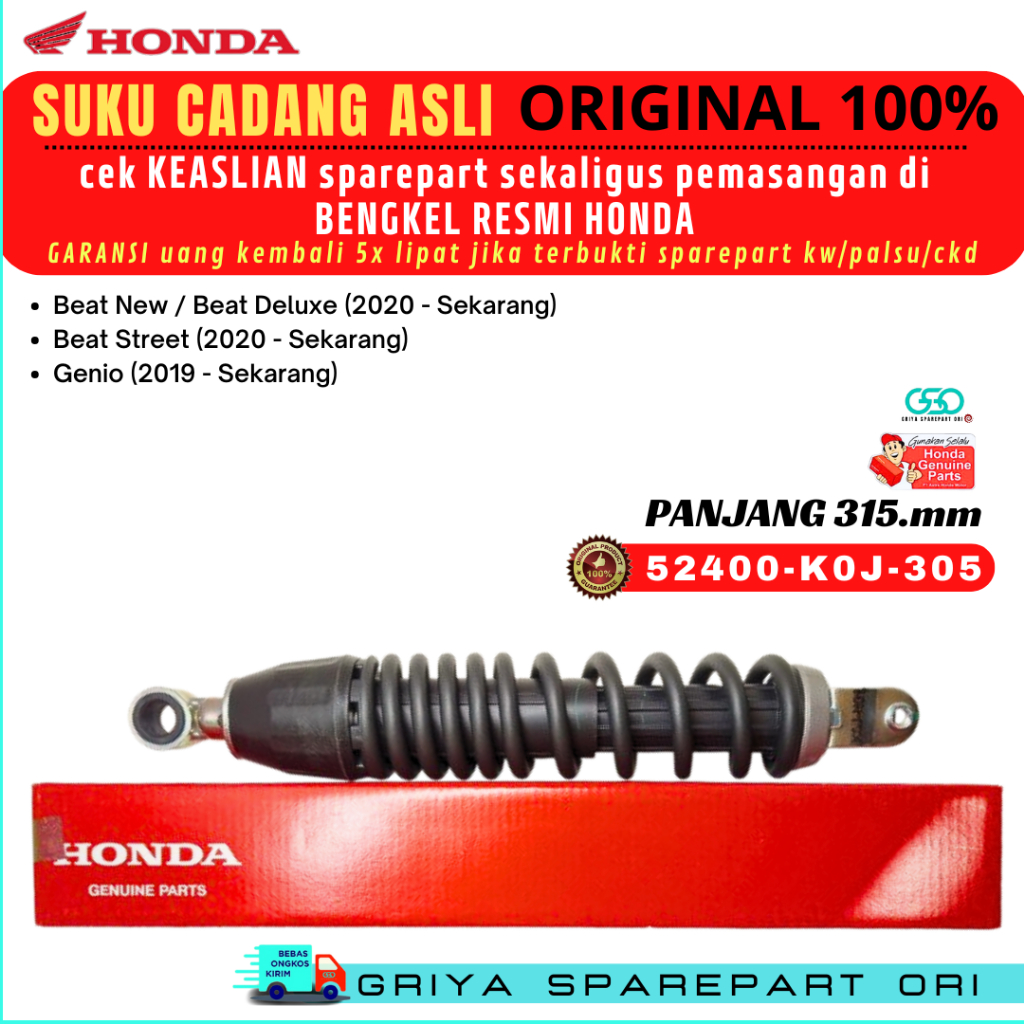 Shock belakang Beat deluxe Original Shockbreaker Belakang Beat New Deluxe Ori Beat Street Genio 2020