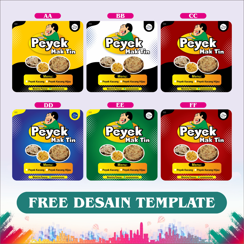 

stiker peyek stiker keripik stiker label