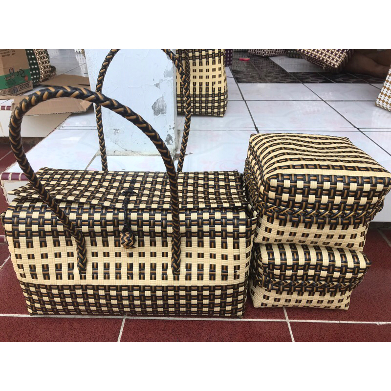 Tas anyaman keben set 2 size keben 18cm/Tas jali keben set 2 tutup/tas keben jali