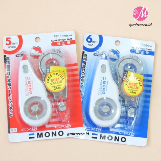 

ART O2O8 PAKET BUNDLING TOMBOW MONO CORRECTION TAPE FREE REFILL CTCX4 CTCX5 CTCX6 TIPEX PITA ROLL