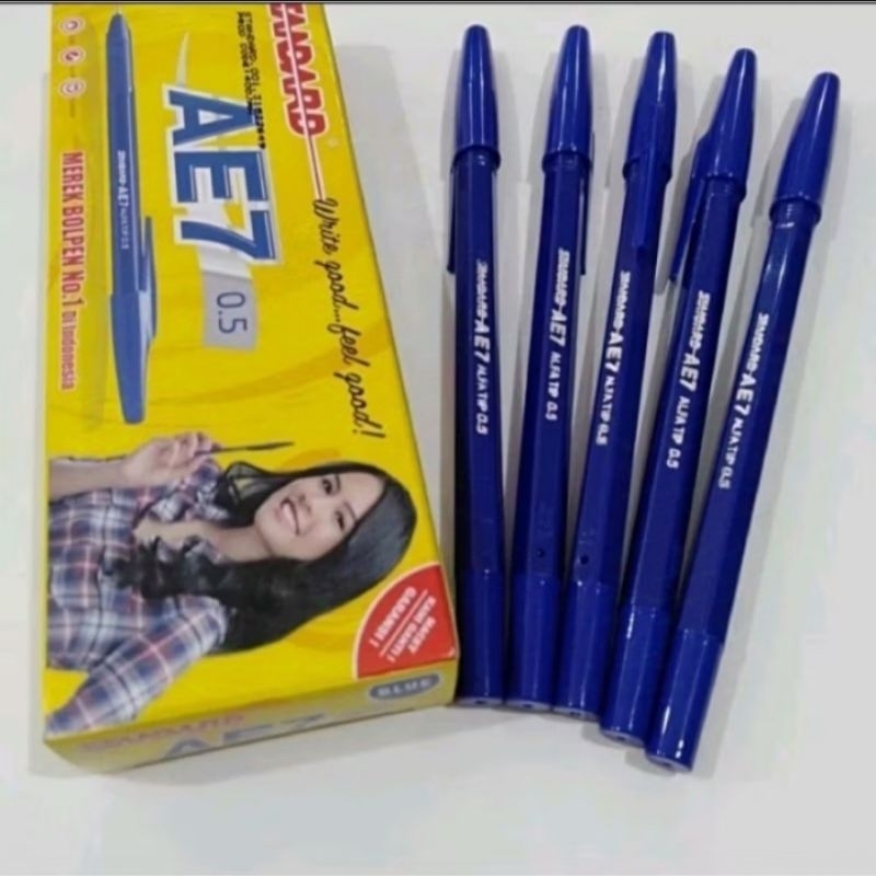 

1 pack pulpen standart AE7 merah, hitam,biru