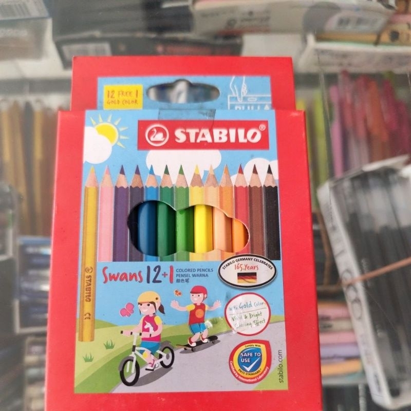 

pensil warna merk stabillo pendek isi 12