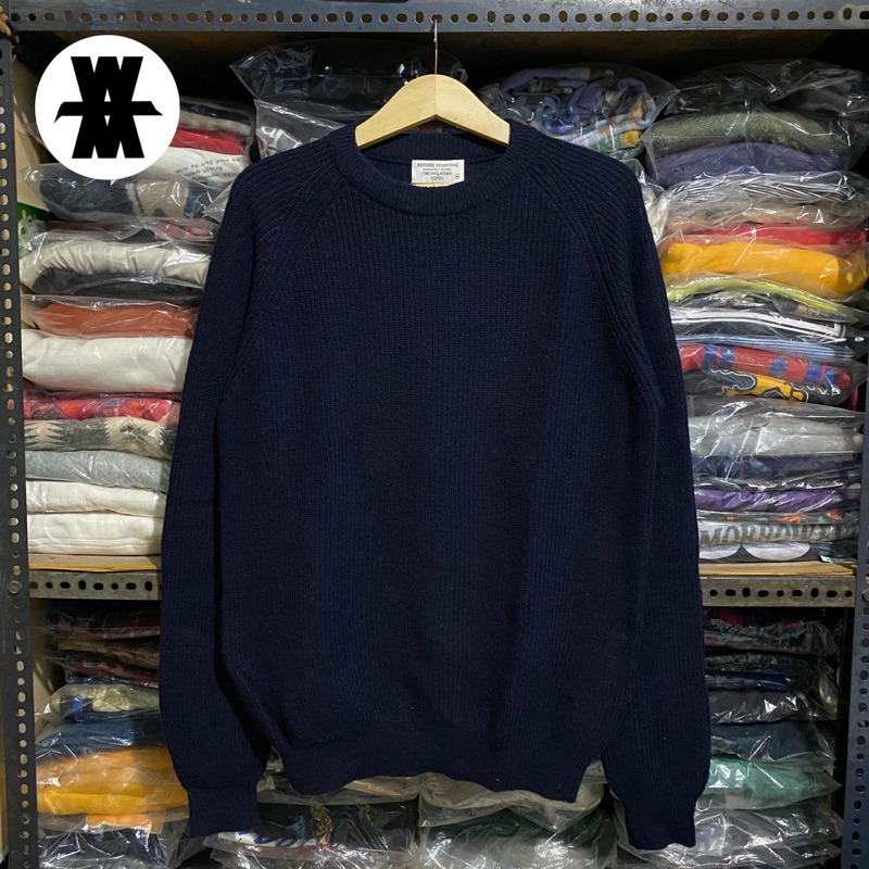 Refined Essential by Topten Textured Stripes Wool Knit Navy Size 105 68x55