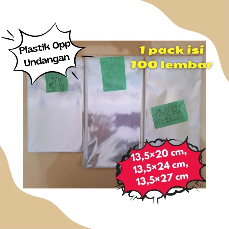 

100 lembar Plastik opp Ukuran Lebar 13,5 cm