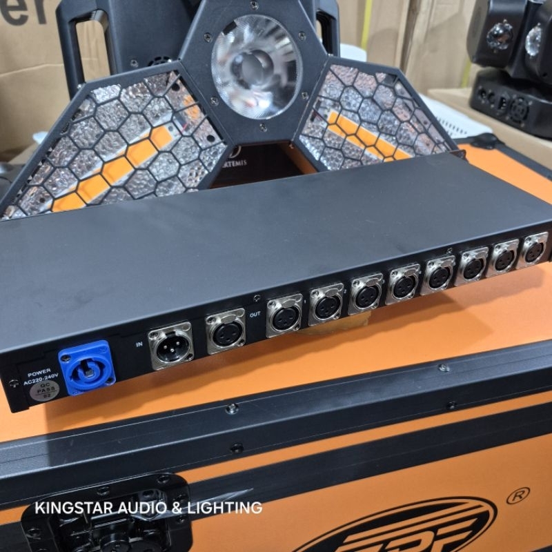 DMX Splitter 8 Channel Way DMX Distributor Penguat Sinyal Lampu Lighting Spliter 8ch