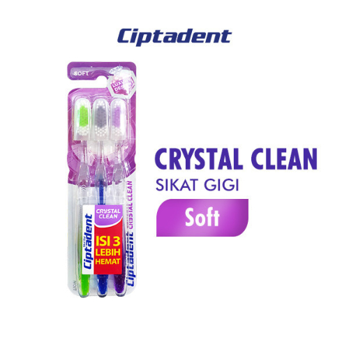 Ciptadent Sikat Gigi Crystal Clean Soft Kotak Isi 3 Pcs