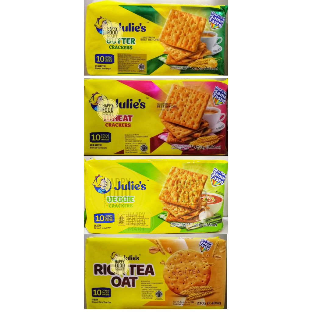 

[HALAL] JULIE'S BUTTER CRACKERS/JULIES RICH TEA OAT/BISKUIT MENTEGA/ROTI KERING GANDUM