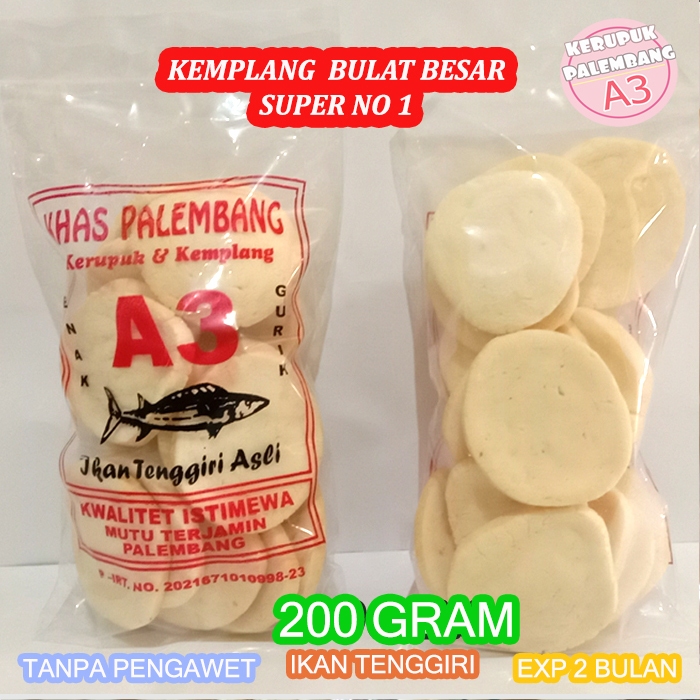 

KEMPLANG BESAR SUPER KERUPUK SUPER ASLI IKAN TENGGIRI KERUPUK IKAN KEMPLANG IKAN KHAS PALEMBANG 200GR