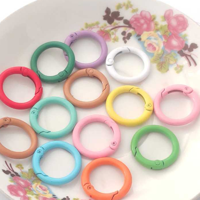 Pengait tas /Ring Kait Mini Besi Bulat Love Warna Warni dan Silver / Ring Aksessories