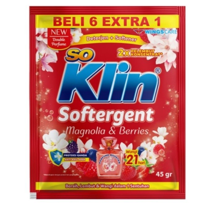SO KLIN MAGNOLIA & BERRIES. DETERGENT BUBUK SACHET RENCENG