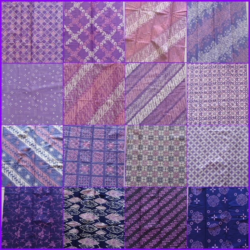 KAIN BATIK CAP HALUS GARUTAN WARNA UNGU PURPLE LILAC VIOLET KAIN BATIK SERAGAM