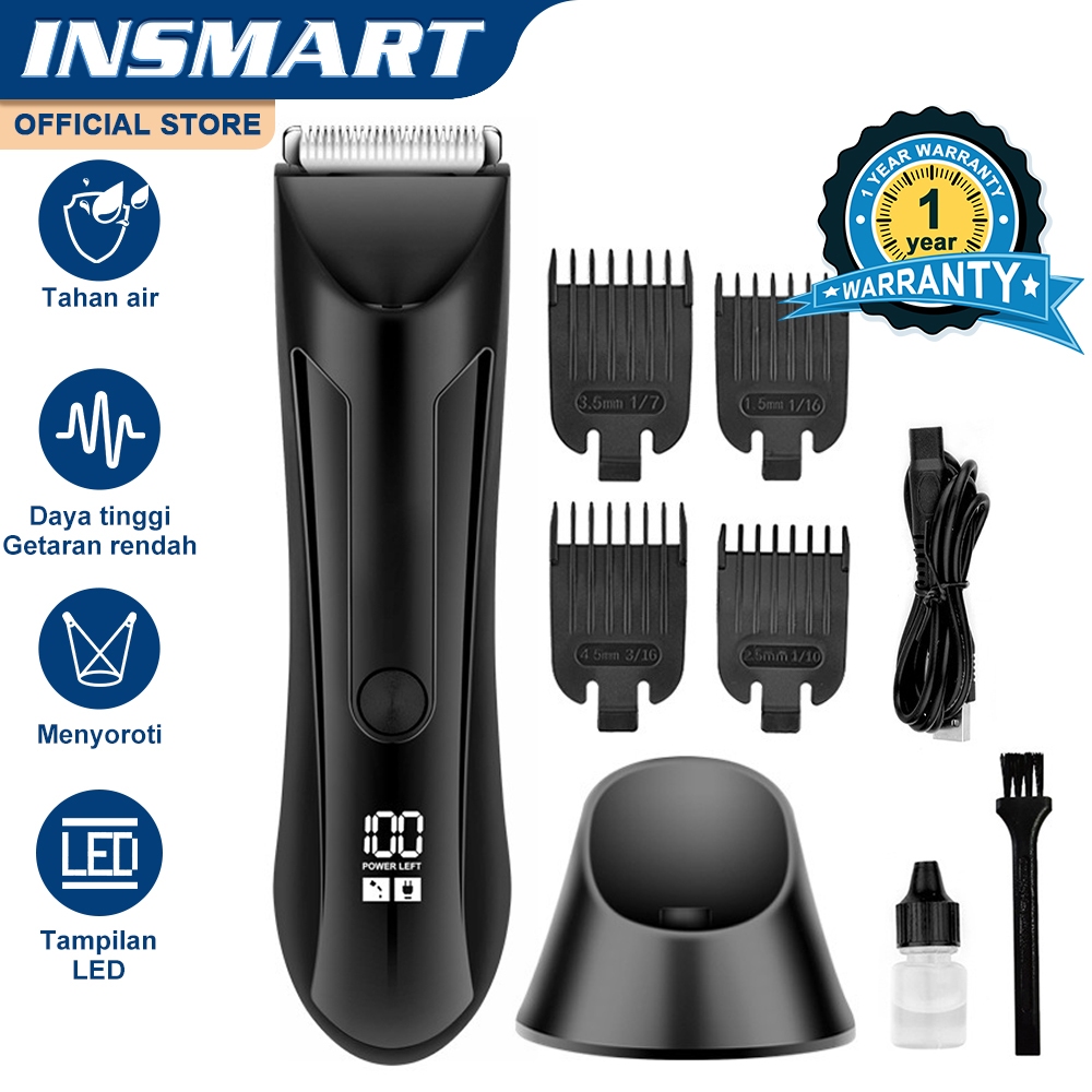 INSMART Body Trimmer Alat Cukur Trimmer Electric Bulu Badan Pria Pangkas Bulu Badan Melindungi Kulit