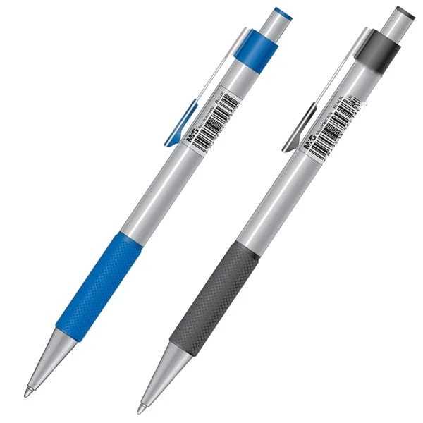 

PULPEN M&G METAL RETRACTABLE 0.7MM BALL PEN ABP01771 / M&G Pulpen Metal Retractable Ballpoint Black Blue 0.7mm Grip Karet