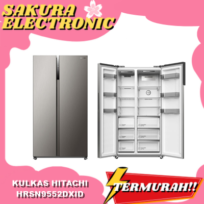 HITACHI HRSN9552DXID 525 L KULKAS SIDE BY SIDE EFFICIENT INVERTER HRSN