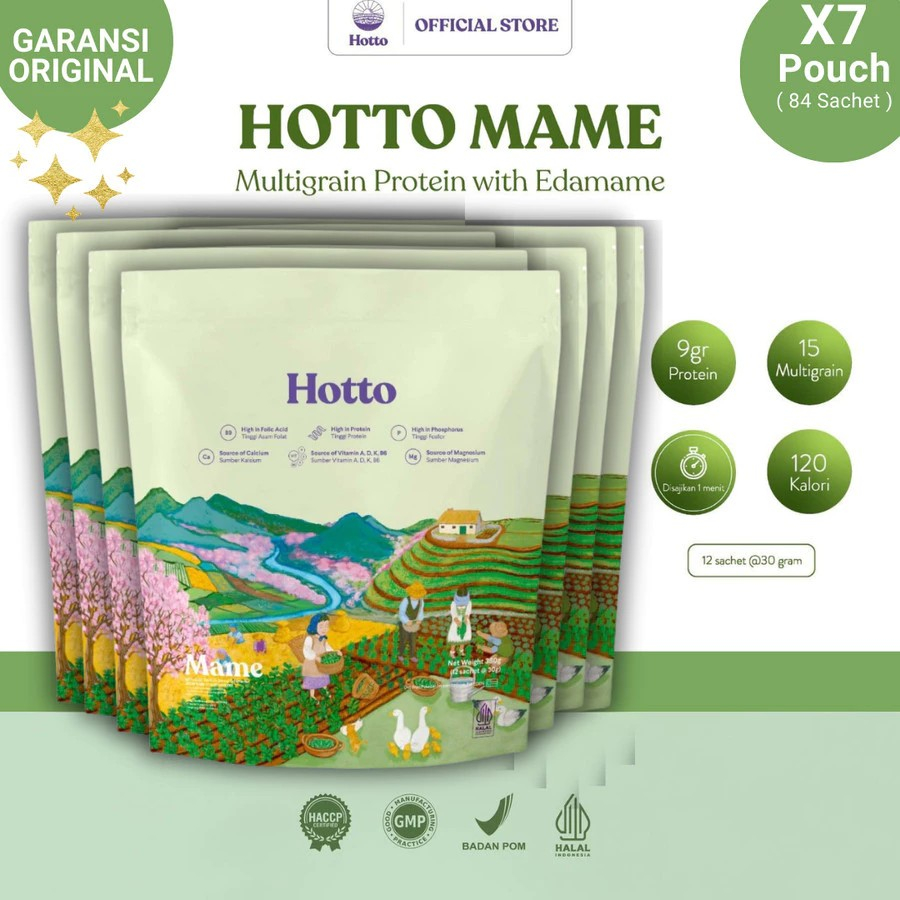 

Hotto Mame 7 Pouch (84 Sachet) Multigrain Tinggi Protein dengan Edamame Superfood