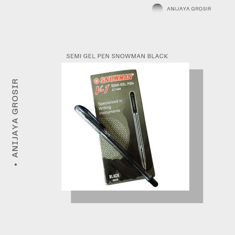 

SEMI -GEL PEN V-1 MEDIUM 1.0 MM 5PCS MEREK SNOWMAN WARNA HITAM Pulpen Tinta