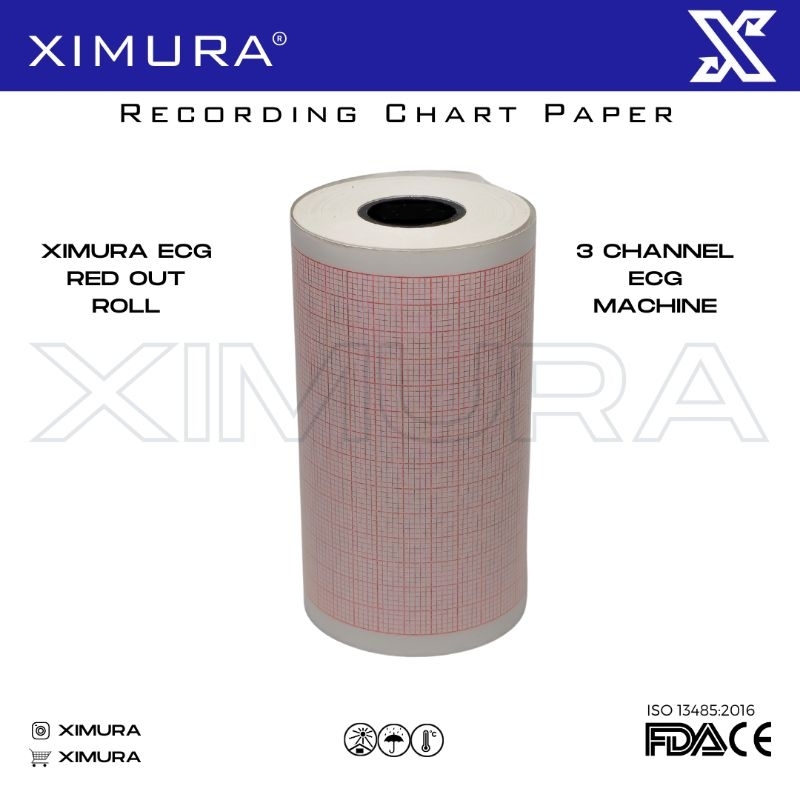 XIMURA Kertas ECG / EKG 80mm X 20M X 16mm