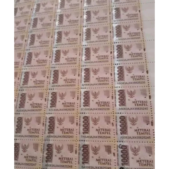 

materai 10000 ori asli materai 10.000 materai kantor pos indonesia